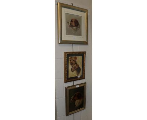 K M Parker (20th century), Portrait studies of terriers, signed and dated 1930, watercolour, together with a watercolour of a