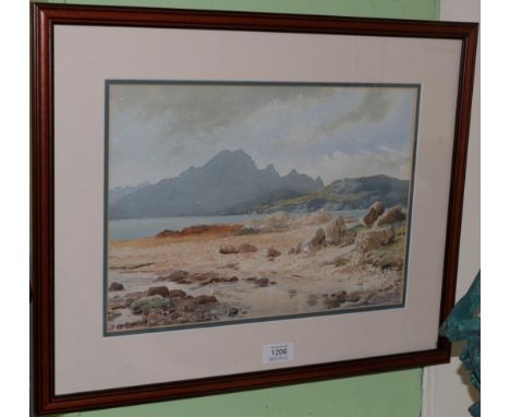 Bernard Eyre-Walker ARE, SGA (1887-1972), ''Blaven fron Ord, Isle of Skye'', signed and dated 1937, watercolour, 25.5cm by 36
