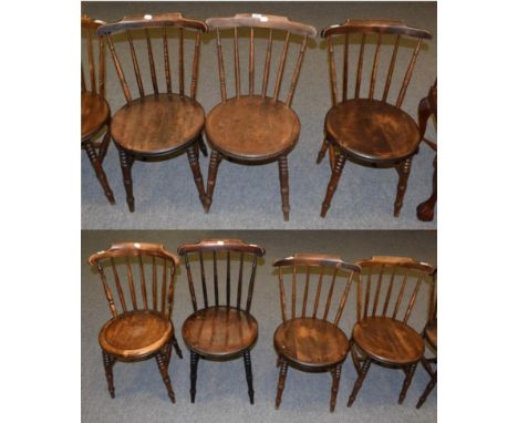 A composite set of seven Ibex stick back chairs 