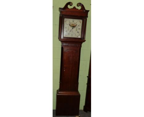 An oak thirty hour longcase clock, signed Sagar, Skipton, circa 1800  Hood with some woodworm holes which appear to be non ac