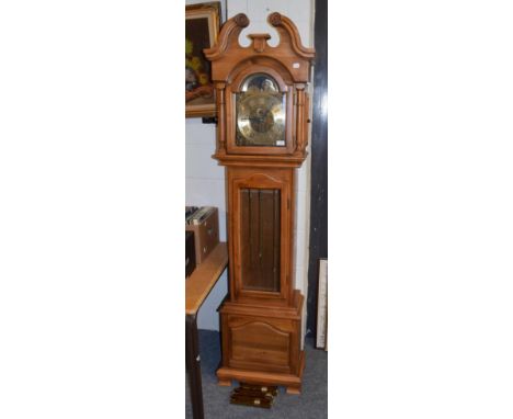 A modern chiming longcase clock, movement driven by three weightsNo pendulum