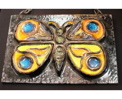 Dieter Peter for Schmetterling ceramic butterfly wall hanging plaque  25cm x 37.5 cm