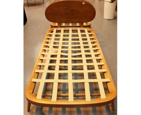 Ercol single bed frame in Golden Dawn, solid Elm  L: 194cm  W:  91cm (matches previous lot)