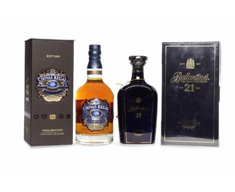 CHIVAS REGAL AGED 18 YEARSBlended Scotch Whisky. 750ml, 40% volume, in box. BALLANTINE'S AGED 21 YEARSBlended Scotch Whisky.5