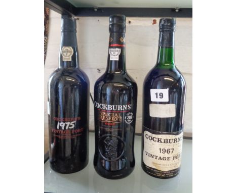 Cockburn's Vintage Port, years 1975, 2015 and 1967