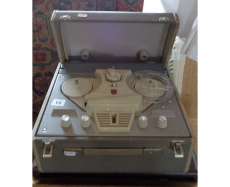 Vintage Philips reel-to-reel tape recorder in case