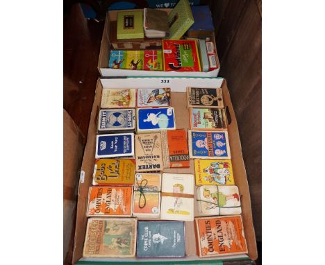 Large collection of assorted old packs of playing card games inc. "Counties of England", "Just William", "Bobs Yr Uncle", "Hi