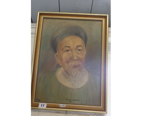 Oil portrait on board of Li Hung Chang, (Viceroy 1823-1901), signed "May"