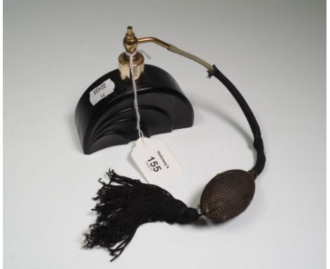 A black ceramic Art Deco perfume atomizer