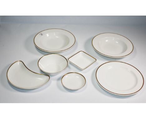 A Tuscan (Wedgwood) part  dinner and tea service,, a nine place setting, approximately 90 pieces, each simply decorated with 