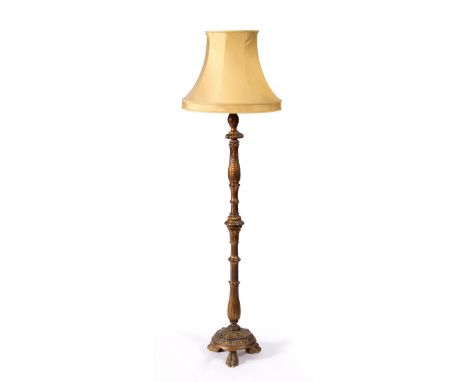 A giltwood standard lamp 134cm high