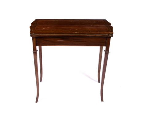 An Edwardian mahogany folding card table 72cm x 34cm x 78cm high