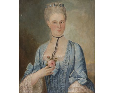 English School Portrait of a lady, oil on canvas, 72cm x 58cm