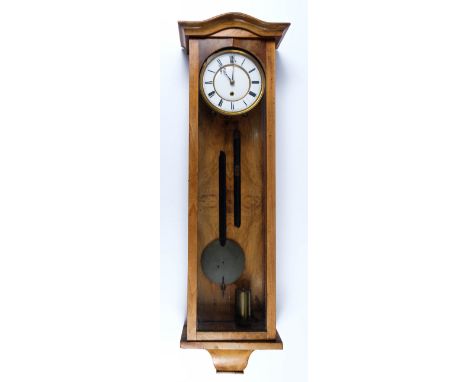 A Vienna type walnut regulator wall clock 94cm