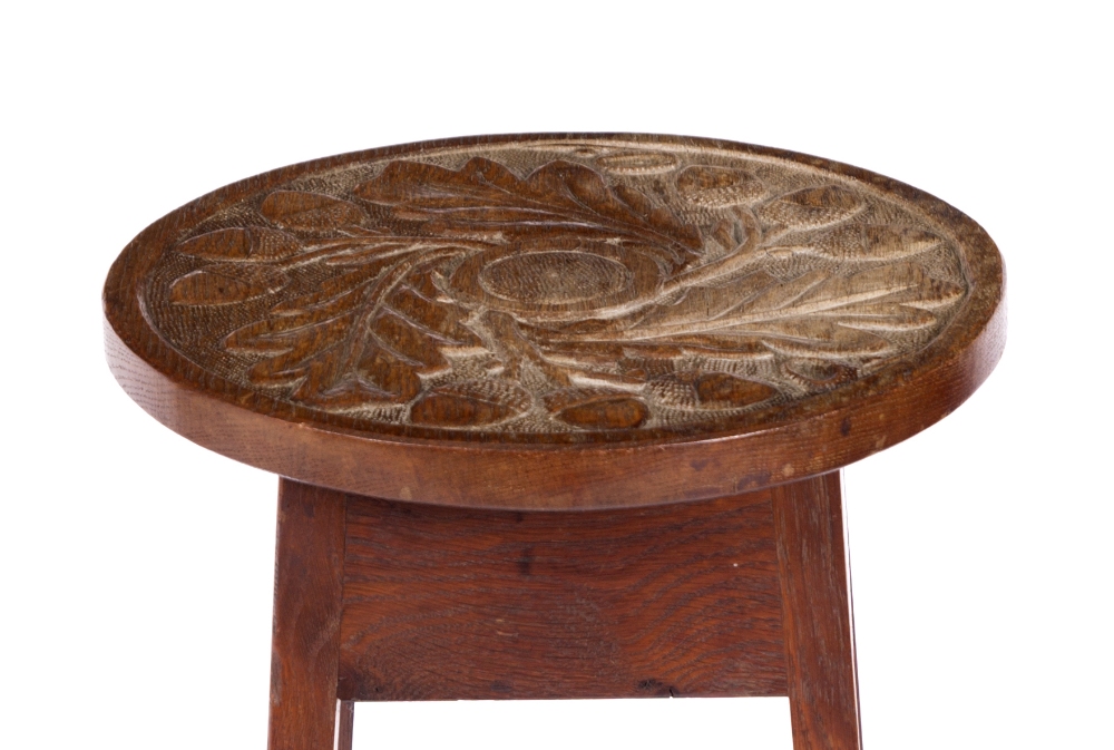 A carved oak aspidistra stand 77cm high