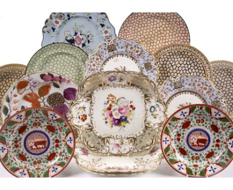 Four Spode transfer dishes circa 1850 and a collection of other 19th Century pottery (17)