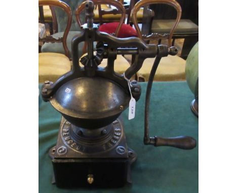 A Peugeot cast iron vintage coffee grinder.