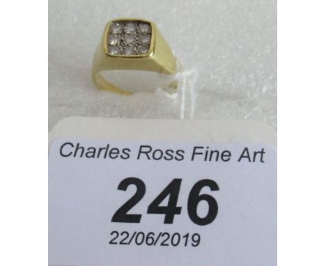 An 18ct gold and pavé set diamond ring. Condition Report: 4.2 grams gross weight.