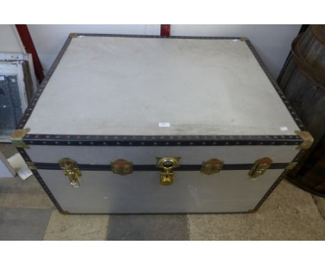 A large steamer style trunk 