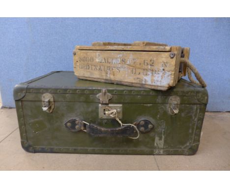 Sold at Auction: 3 vintage 60's-70's military footlocker trunks