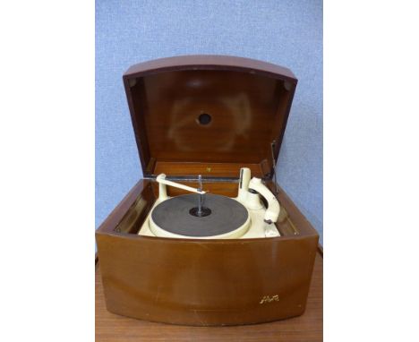 A vintage Pye walnut record player 