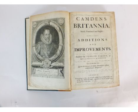 CAMDEN, William, 'Britannia', 1st Gibson edition, folio, 1695, recent half calf, cloth boards, bound without the maps