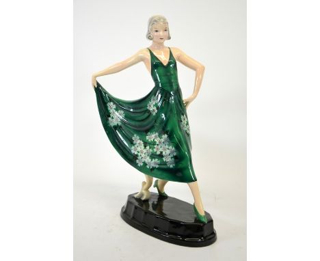 Stephan Dakon for Goldscheider, figure of a woman supported by foliate bracket, circa 1927, model 6754, variation of model 56