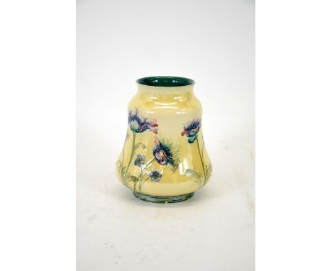 William Moorcroft for Liberty and Co, ragged poppy design vase with lustre glaze, circa 1907, signed, printed marks, height 1