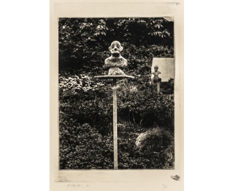 Nachlass Rudolf Rieser - - Roth, Dieter. P.o.th.A.a.Vfb. (Portrait of the Artist as Vogelfutterbüste). Graphik auf Bütten. Li