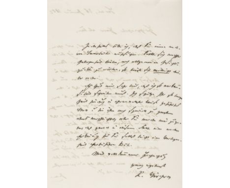 Virchow, Rudolf. Eigenhändiger Brief mit Unterschrift "R. Virchow". Berlin, 26.I.1882. 2 S. auf Doppelblatt. 21,5 x 14 cm.An 