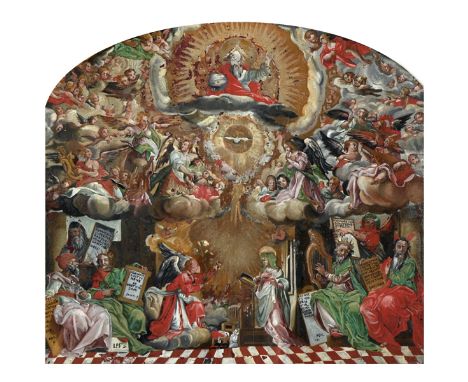 Attributed to A... P... Francantonio (17th Century) Italian. 'The Annunciation", Ceramic, Signed with Initials 'APF', and Ins