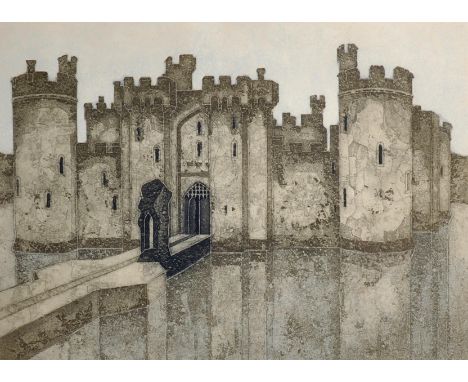 Valerie Thornton (1931-1991) British. "Bodiam Castle (East Sussex)", Lithograph, Signed, Inscribed and Dated '77, and numbere