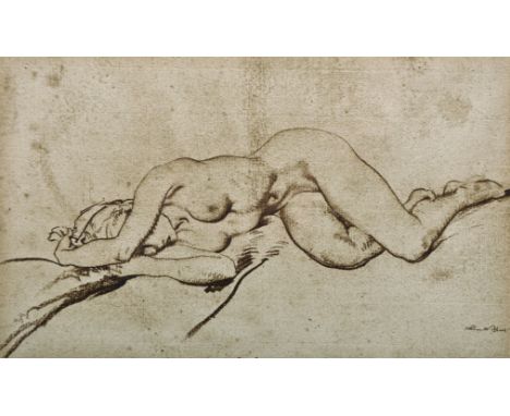 William Russell Flint (1880-1969) British. A Reclining Nude, Lithograph, Signed in Pencil, 4.25" x 7".