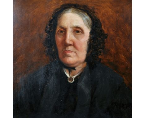 19th Century English School. Portrait of a Lady, Oil on Board, 18.5" x 18.5".