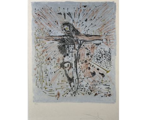 Salvador Dali (1904-1989) Spanish. The Fallen Christ, Lithograph, Signed and numbered 178/500, overall 24" x 18.5".