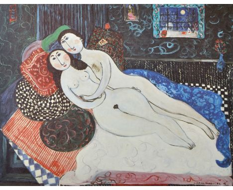 Dora Holzhandler (1928-2015) French/British. A Naked Couple Lying on a Bed, Lithograph, Signed and Inscribed 'AP' in Pencil, 
