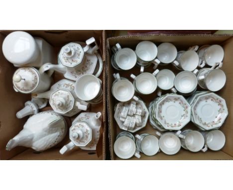 A Johnson Brothers tea service, to include three tea pots and a biscuit barrel.