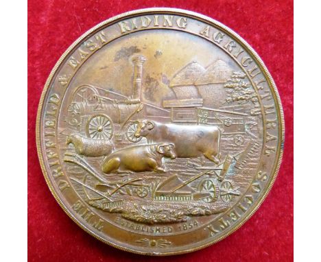 Yorkshire, Driffield, the Driffield and East Riding Agricultural Society established 1854, a large copper medal, unsigned, un
