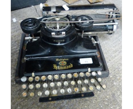 A Hammond Multiplex manual typewriter, in case