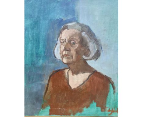 Toby Ward NEAC (b.1965), oil on canvas, Portrait of a lady, signed, 76 x 63cm, unframed