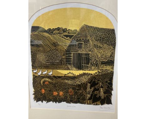 Robert Tavener (1920-2004), a limited edition print, Four ducks and barn, signed in pencil, inscribed and numbered 34/50, 51 