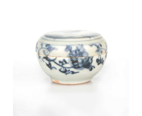 A SMALL CHINESE BOX WITH COVER, MING DYNASTY, CHENGHUA PERIOD (1464-1487) a rare and tiny porcelain scholar’s item from the J