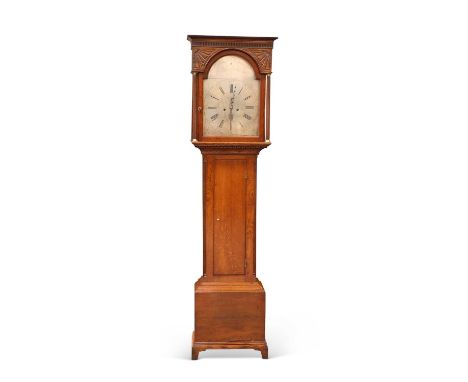 A GEORGE III SCOTTISH OAK 8-DAY LONGCASE CLOCK, BY RANKIN OF OLD CUMNOCK, CIRCA 1770 silvered brass dial and blued steel hand