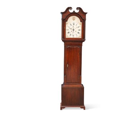 A GEORGE III SCOTTISH OAK 8-DAY LONGCASE CLOCK, BY LAW OF CARLINWALK, CIRCA 1780 Wilson dial, the oak case with a long trunk 