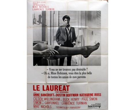 Original vintage movie poster for the 1967 film classic, The Graduate, starring Dustin Hoffman, Anne Bancroft and Katharine R