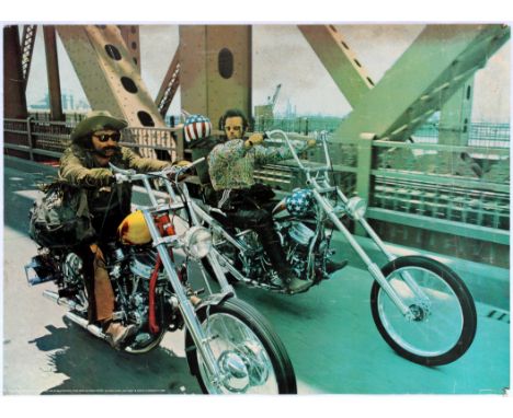 Original vintage advertising poster: Easy Rider Peter Fonda. Easy Rider is a 1969 American independent road drama film writte