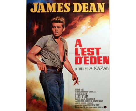 Original vintage movie poster for the 1955 film East of Eden (A l'Est d'Eden) starring James Dean, Raymond Massey and Julie H
