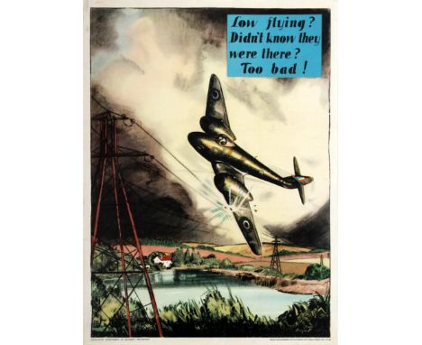 Original vintage propaganda poster issued by the Directorate of Accident Prevention - Low flying? Didn't know they were there