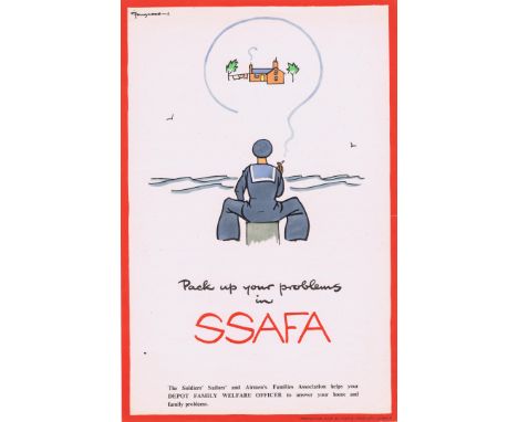 Original vintage poster for the SSAFA - Pack up your problems in SSAFA - the Soldiers Sailors and Airmen's Families Associati