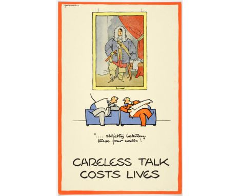 Original vintage World War Two poster by the notable British cartoonist and illustrator, Fougasse (Cyril Kenneth Bird; 1887-1